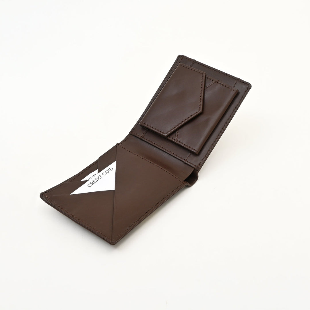 Leather Wallet 1S Napbrn – Premium Brown Napa Leather Men’s Wallet with Coin Pocket & 6 Card Slots