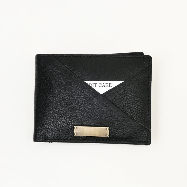 Leather Wallet 1S Grablk – Premium Grained Black Napa Leather Men’s Wallet with Coin Pocket & 6 Card Slots