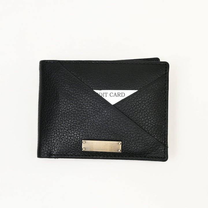 Leather Wallet 1S Grablk – Premium Grained Black Napa Leather Men’s Wallet with Coin Pocket & 6 Card Slots