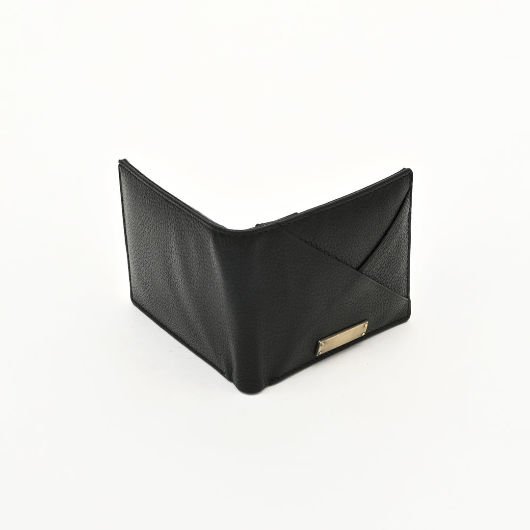 Leather Wallet 1S Grablk – Premium Grained Black Napa Leather Men’s Wallet with Coin Pocket & 6 Card Slots