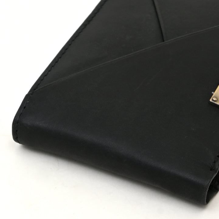 Leather Wallet 1S Crnblk – Premium Black Full-Grain Leather Wallet for Men with Coin Pocket & 6 Card Slots