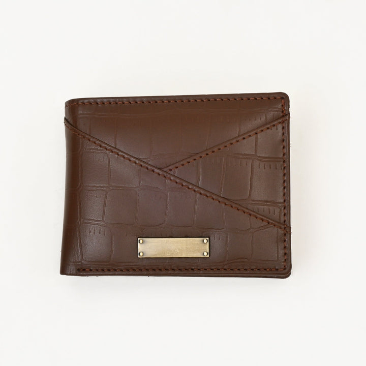 Leather Wallet 2S Crobrn – Premium Brown Croc-Embossed Napa Leather Wallet for Men with Coin Pocket & Card Slots