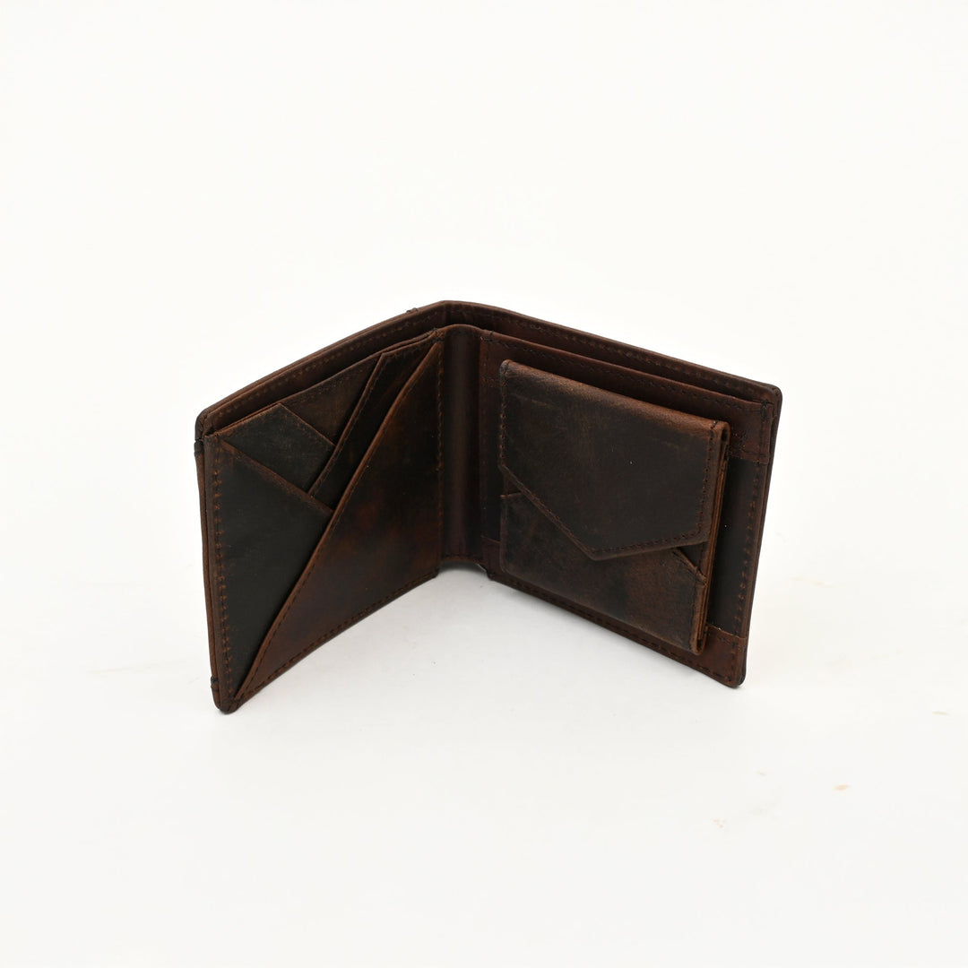 Leather Wallet 1B Crnbrn – Premium Waxy Brown Leather Wallet for Men | Slim, Elegant & Functional Design