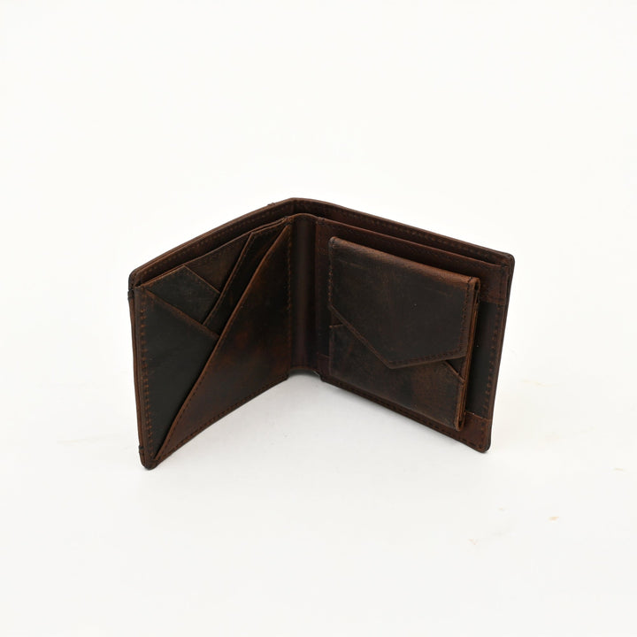 Leather Wallet 1B Crnbrn – Premium Waxy Brown Leather Wallet for Men | Slim, Elegant & Functional Design