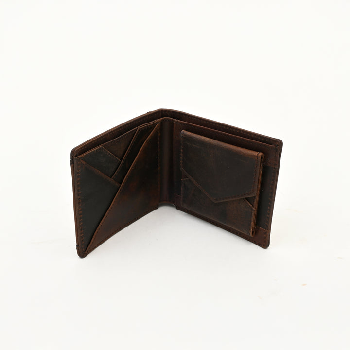 Leather Wallet 1B Crnbrn – Premium Waxy Brown Leather Wallet for Men | Slim, Elegant & Functional Design