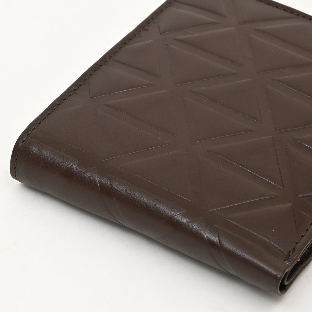 Luxury Brown Napa Leather Wallet – Slim Design with Croc Texture, Coin Pocket & Card Slots