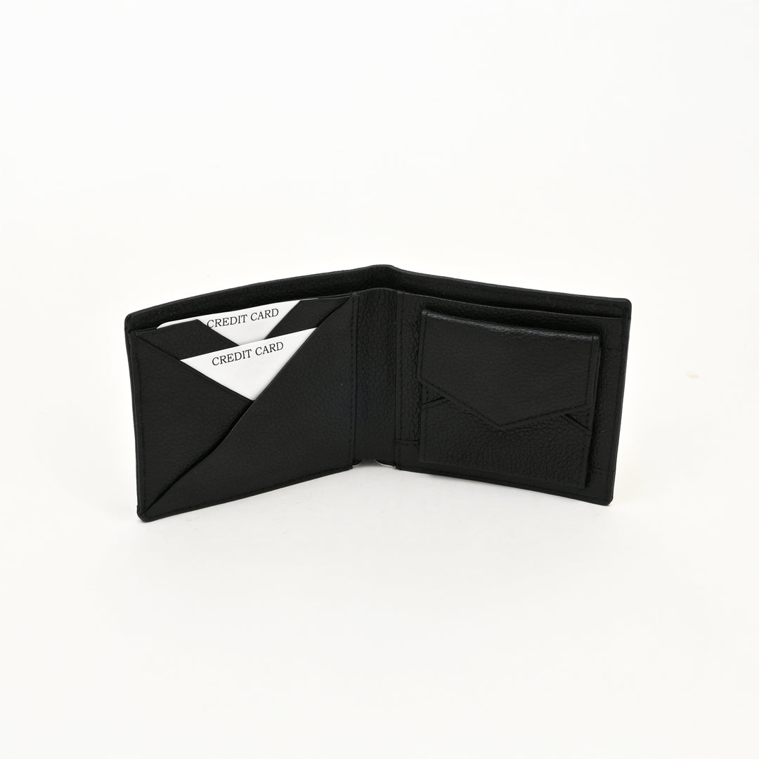 Leather Wallet 1B Grablk – Premium Black Grained Napa Leather Wallet for Men | Slim, Stylish & Functional