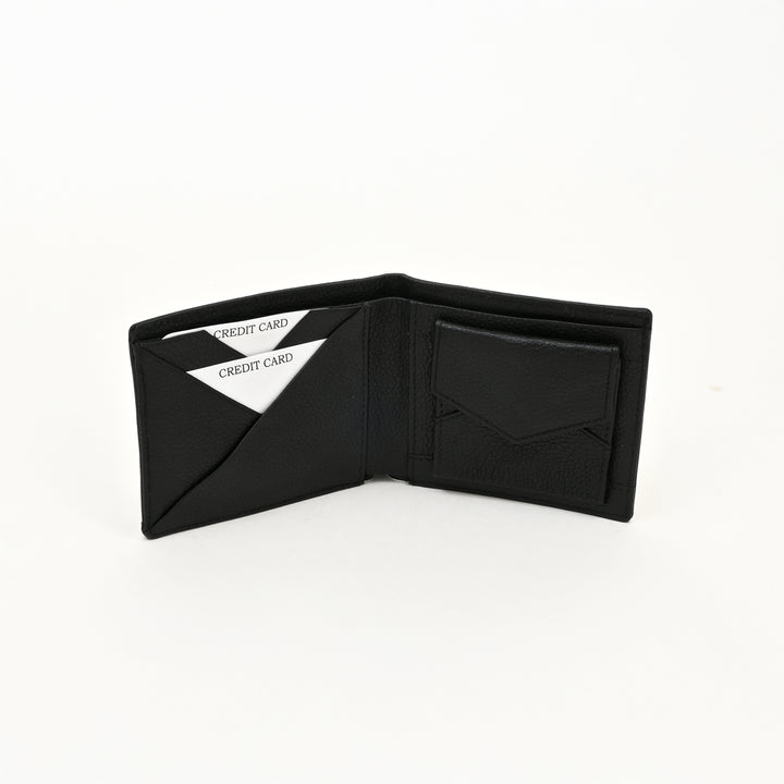 Leather Wallet 1B Grablk – Premium Black Grained Napa Leather Wallet for Men | Slim, Stylish & Functional