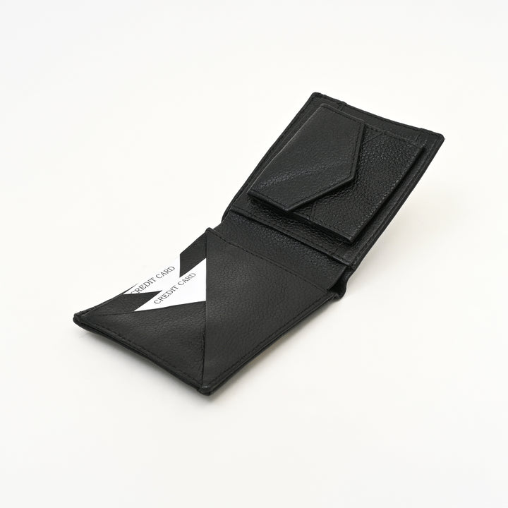 Leather Wallet 1B Grablk – Premium Black Grained Napa Leather Wallet for Men | Slim, Stylish & Functional