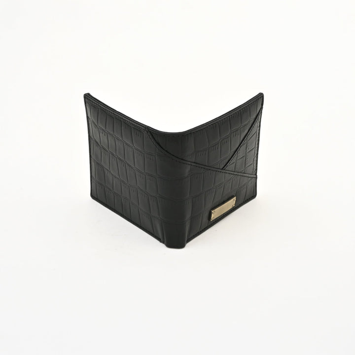 Leather Wallet 2S Crnblk – Premium Black Full-Grain Leather Slim Wallet for Men with Coin Pocket & Card Slots