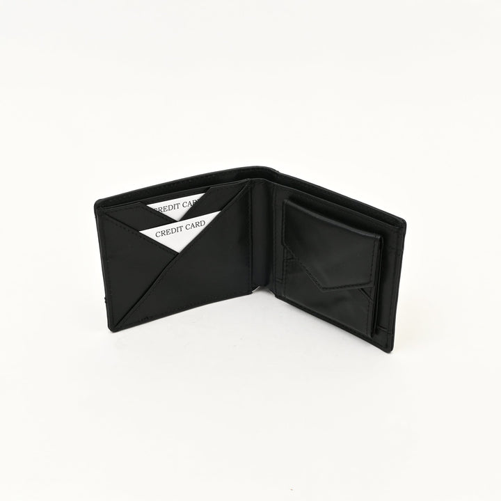 Leather Wallet 2S Napblk – Premium Black Napa Leather Wallet for Men with Coin Pocket & 4 Card Slots