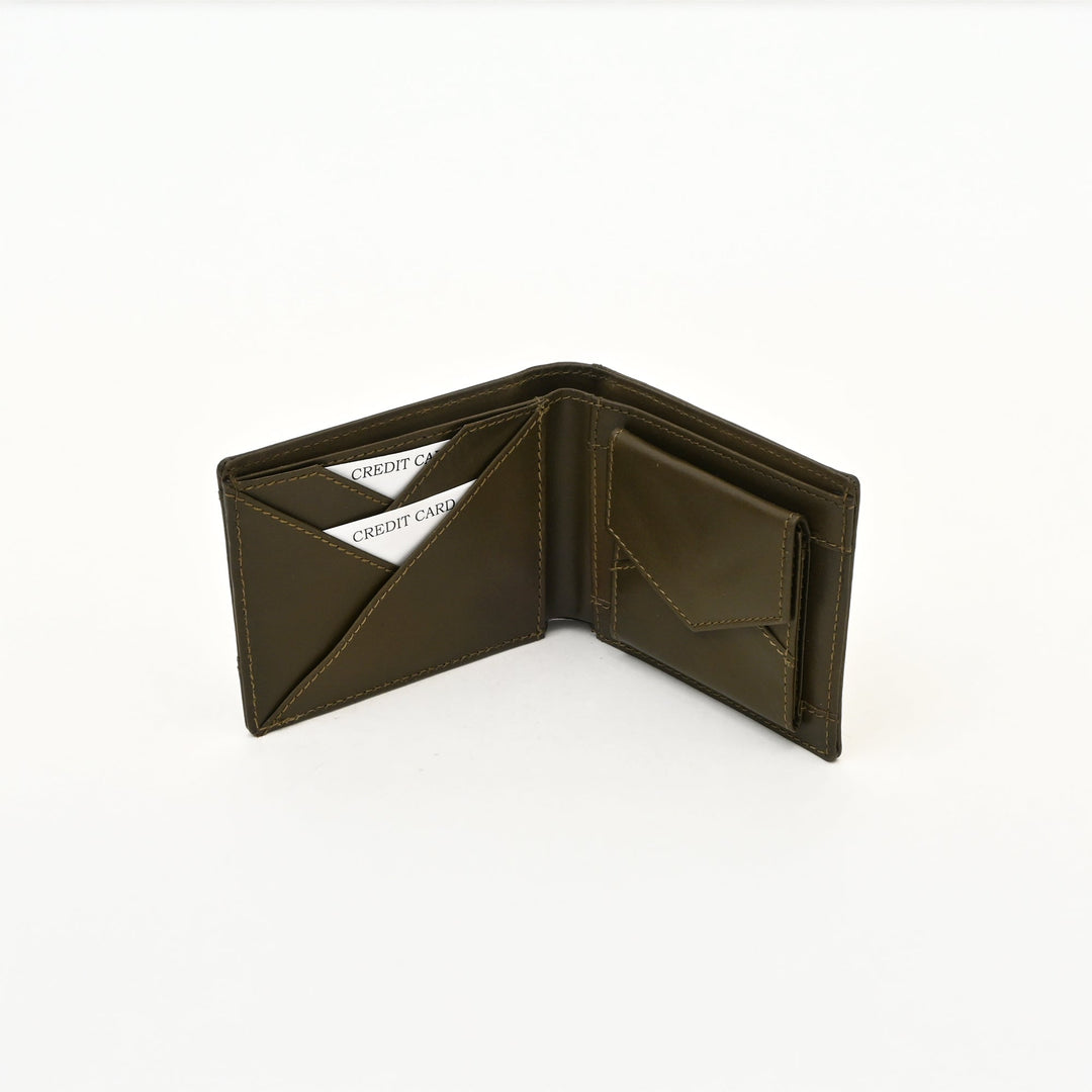 Leather Wallet 2S Napgrn – Premium Green Napa Leather Slim Wallet for Men with Coin Pocket & Card Slots