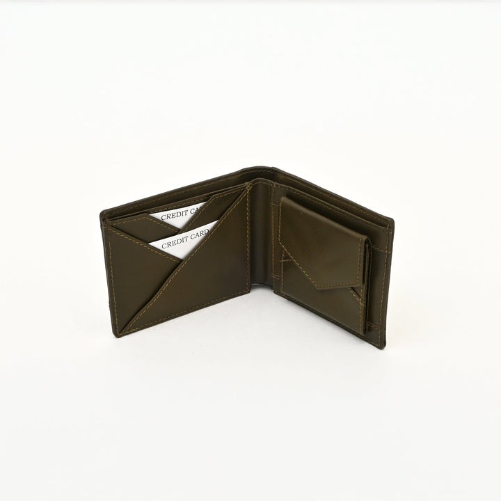 Leather Wallet 2S Napgrn – Premium Green Napa Leather Slim Wallet for Men with Coin Pocket & Card Slots