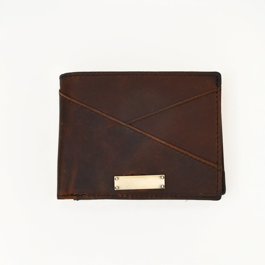 Men’s Leather Wallet 2S Crnbrn – Premium Brown Waxy Full-Grain Leather Wallet with Coin Pocket & 4 Card Slots | Elegant Slim Bifold Design