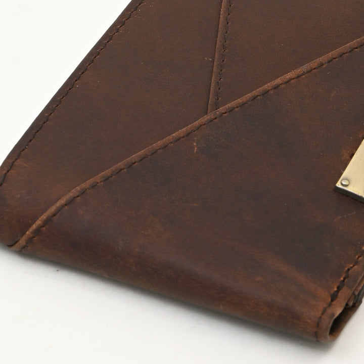 Men’s Leather Wallet 2S Crnbrn – Premium Brown Waxy Full-Grain Leather Wallet with Coin Pocket & 4 Card Slots | Elegant Slim Bifold Design