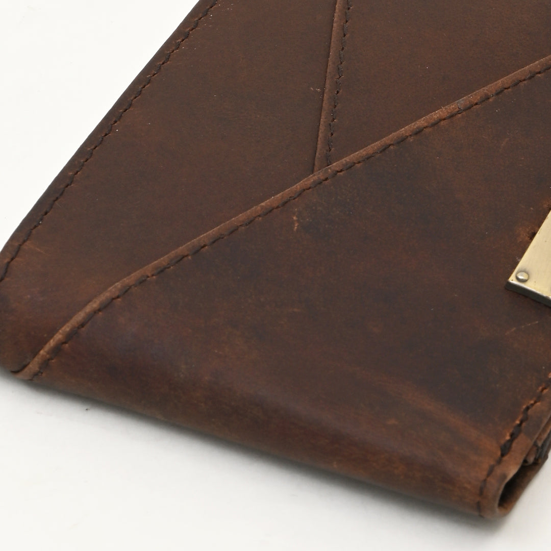 Men’s Leather Wallet 2S crown brown – Premium Brown Waxy Full-Grain Leather Wallet with Coin Pocket & 4 Card Slots | Elegant Slim Bifold Design