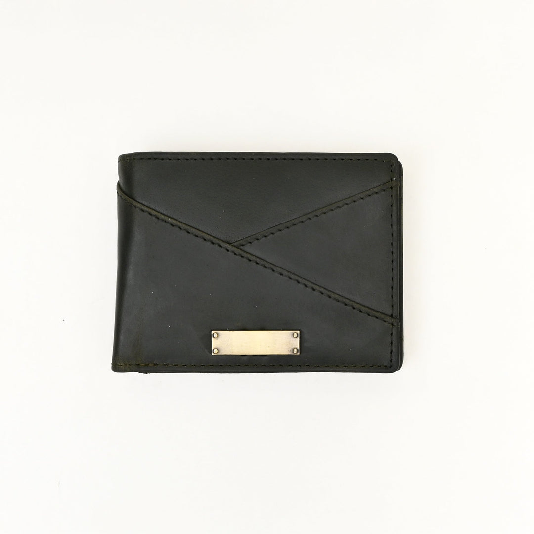 Leather Wallet 2S Crnblk – Premium Black Full-Grain Leather Slim Wallet for Men with Coin Pocket & Card Slots