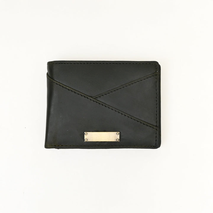 Leather Wallet 2S Crnblk – Premium Black Full-Grain Leather Slim Wallet for Men with Coin Pocket & Card Slots