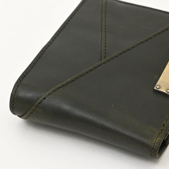 Leather Wallet 2S Crnblk – Premium Black Full-Grain Leather Slim Wallet for Men with Coin Pocket & Card Slots