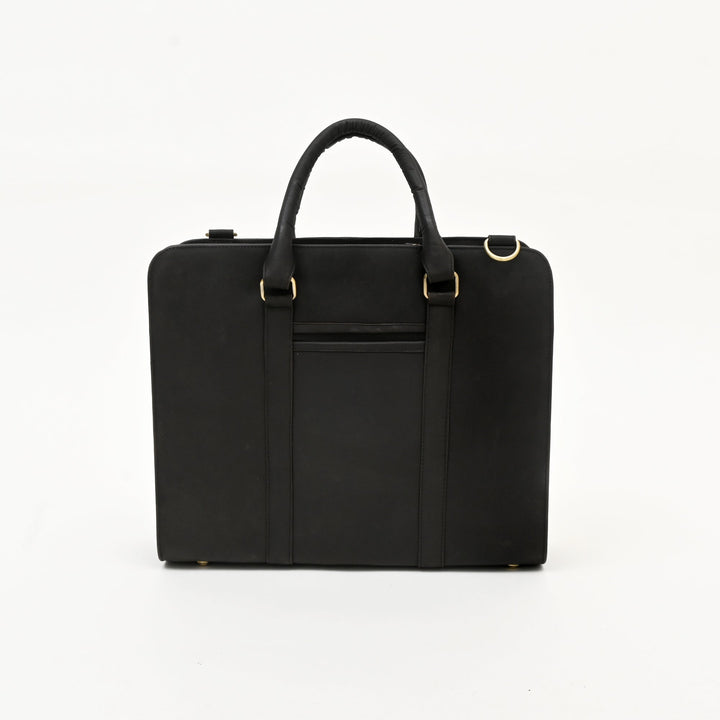 Premium Full-Grain Brown Napa Leather Laptop Business Bag for Men | 15.6 Inch Office & Travel Briefcase with Padded Laptop Sleeve & Multiple Compartments