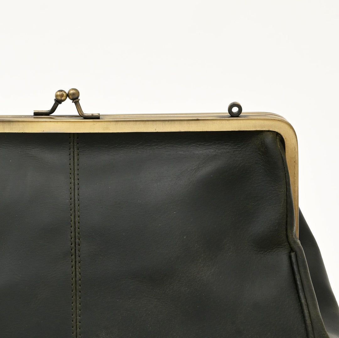 Premium Full-Grain Green Leather Sling Bag | Croc Texture | Elegant Kiss-Lock Side Bag for Women