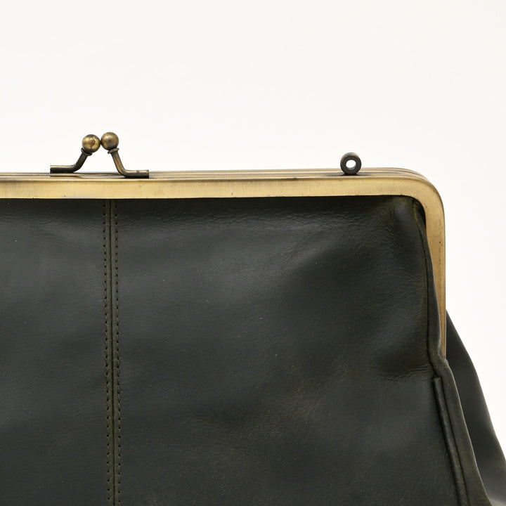 Premium Full-Grain Green Leather Sling Bag | Croc Texture | Elegant Kiss-Lock Side Bag for Women