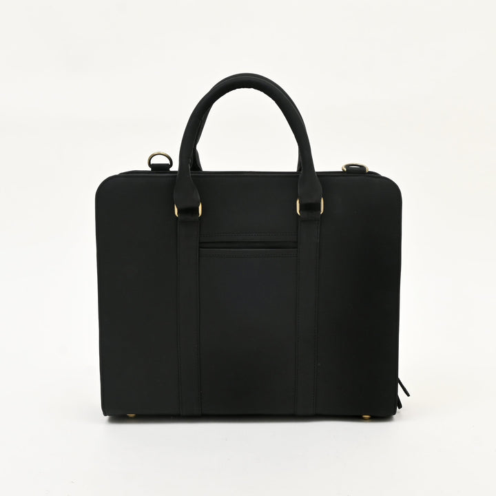 Premium Black Napa Leather Laptop Business Bag for Men & Women – 15.6 Inch Professional Office Bag with Multiple Compartments