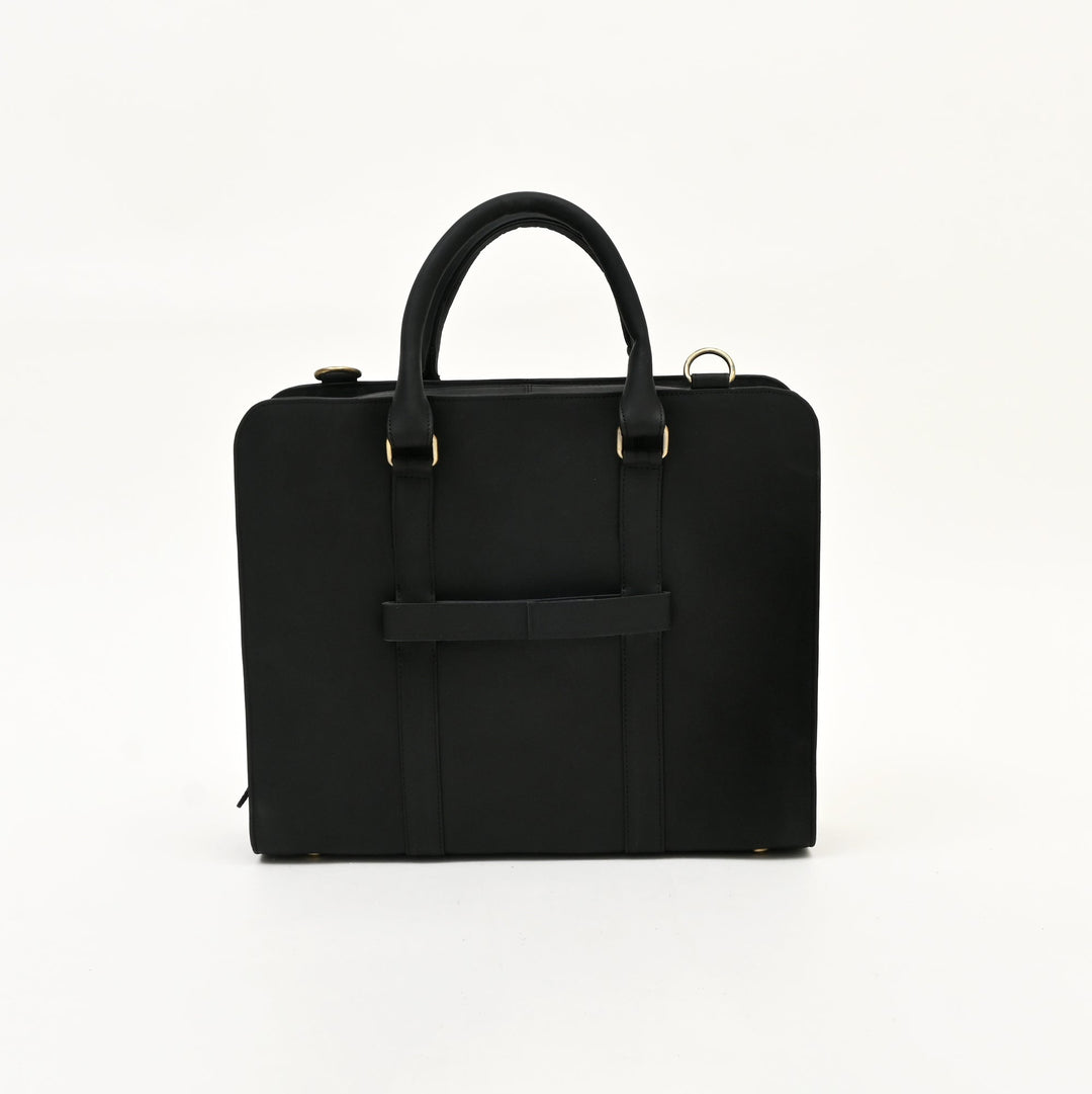 Premium Black Napa Leather Laptop Business Bag for Men & Women – 15.6 Inch Professional Office Bag with Multiple Compartments