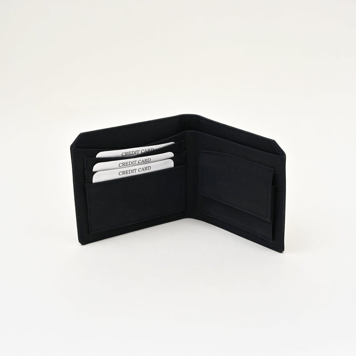 Luxury Blue Full-Grain Leather Wallet – Slim Waxy Finish with Coin Pocket & Card Slots