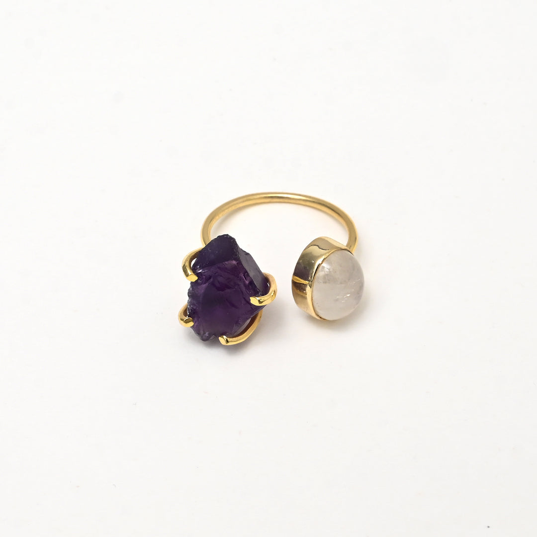 Purple Geode Ring – Natural Crystal Finish