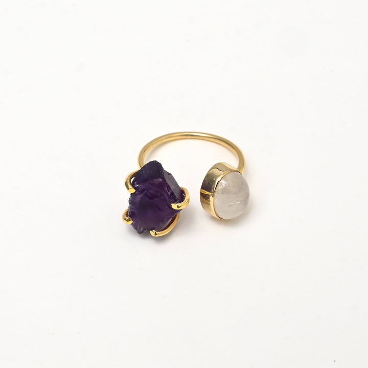 Purple Geode Ring – Natural Crystal Finish