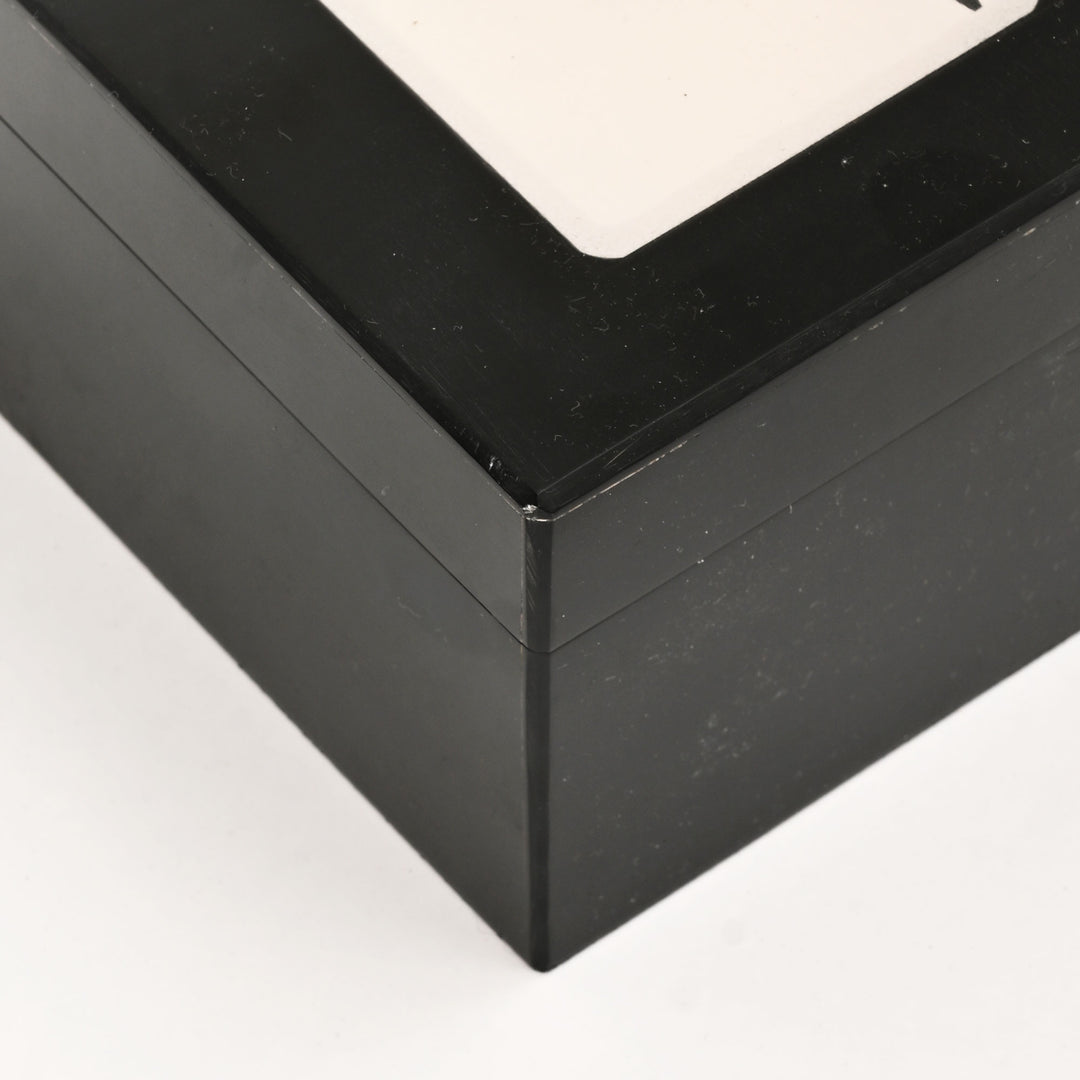 Black Resin Triple Slot Playing Card Box with Ace Design