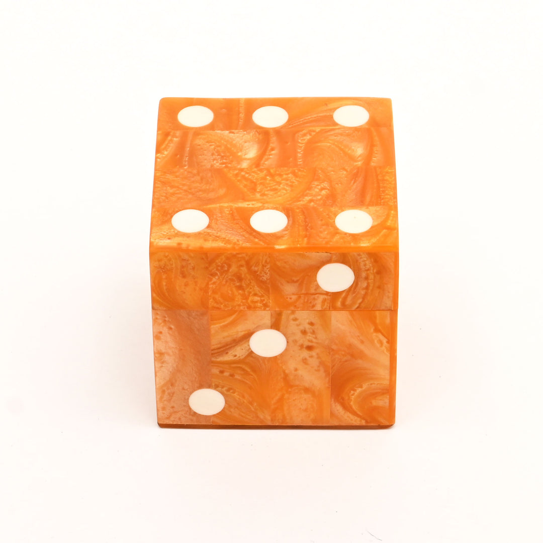 Luxury Resin Dice Box with Matching Dice – Decorative Cube Storage