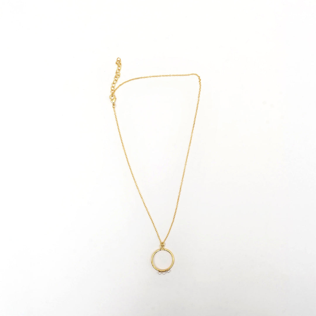 Pearl Circle Necklace – Radiance Finish