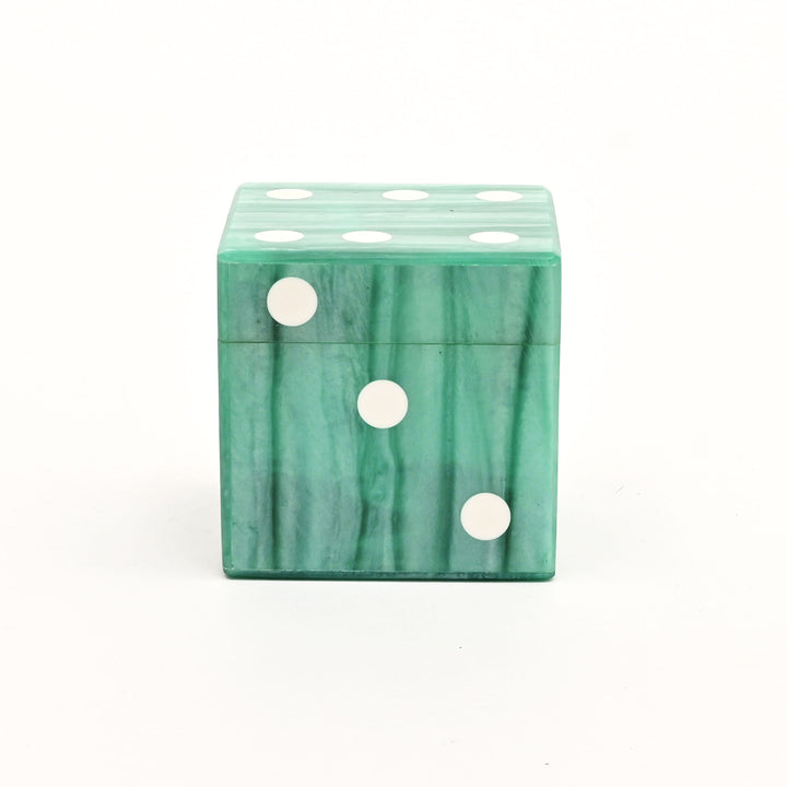 Luxury Resin Dice Box with Matching Dice – Decorative Cube Storage