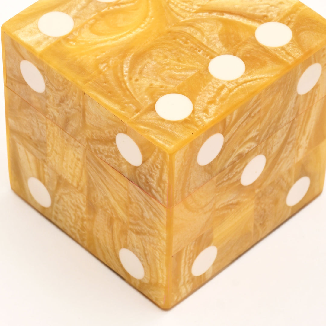 Luxury Resin Dice Box with Matching Dice – Decorative Cube Storage