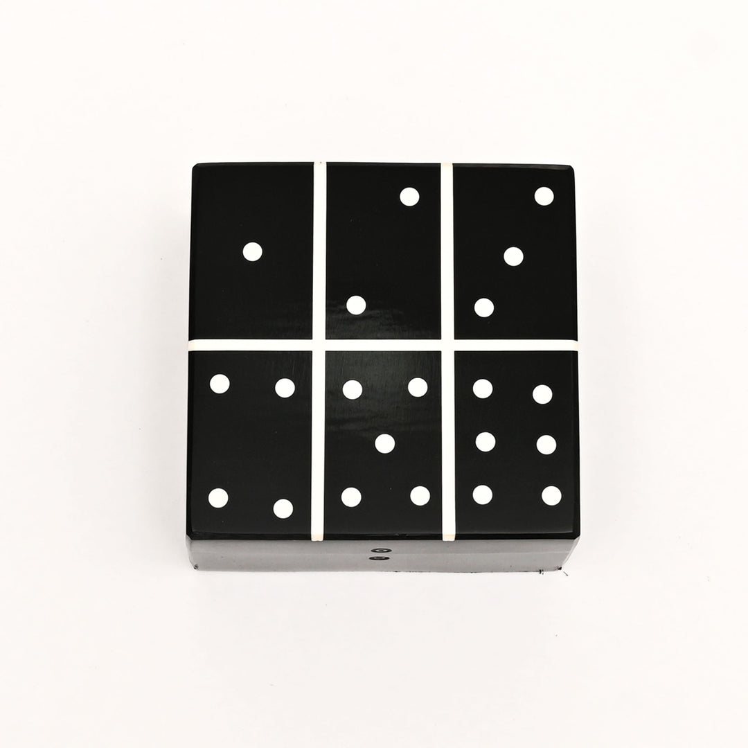Black Resin MDF Domino Box | MDF Storage Case