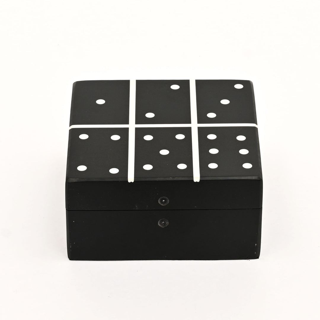 Black Resin MDF Domino Box | MDF Storage Case