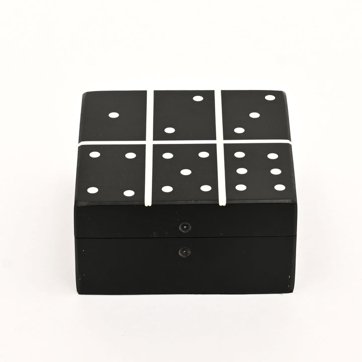 Black Resin MDF Domino Box | MDF Storage Case