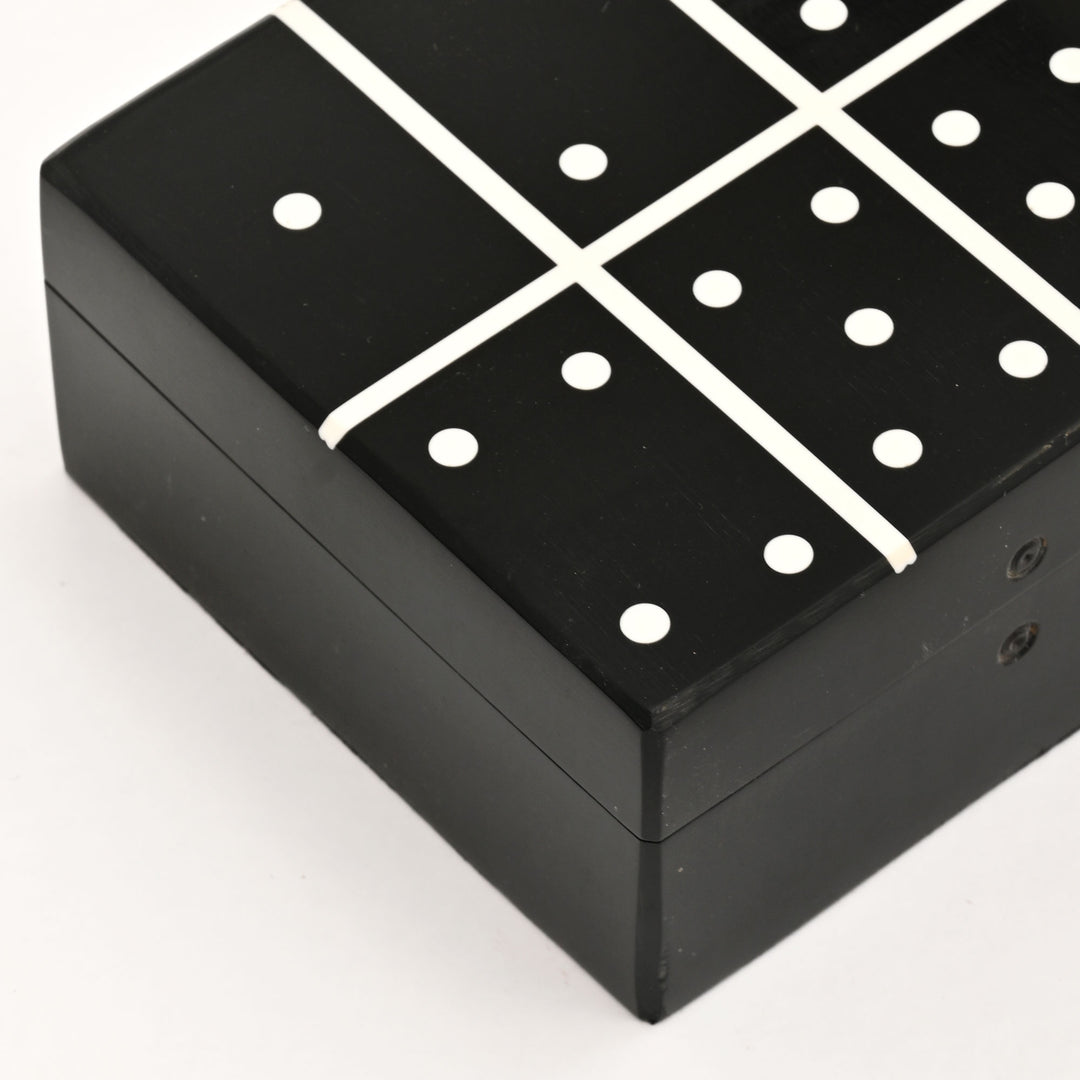 Black Resin MDF Domino Box | MDF Storage Case