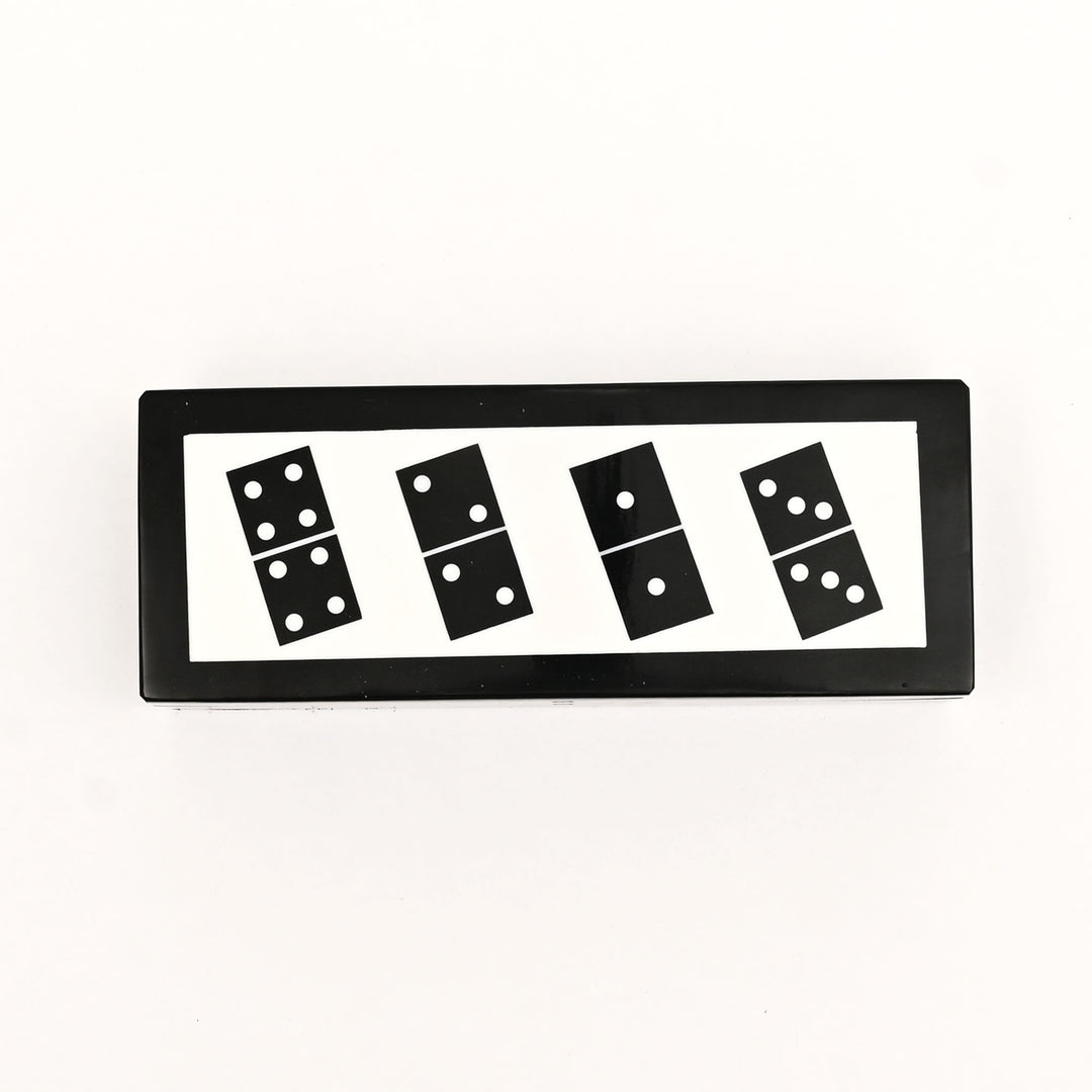 Luxury Black Resin Domino Set with MDF Storage Box