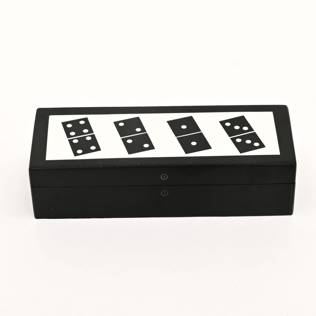 Luxury Black Resin Domino Set with MDF Storage Box