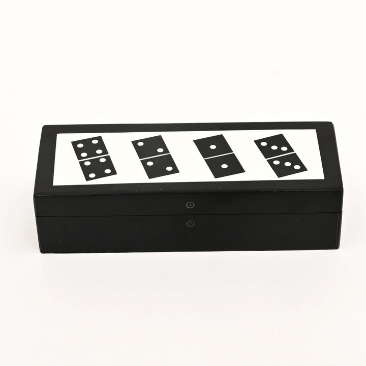 Luxury Black Resin Domino Set with MDF Storage Box