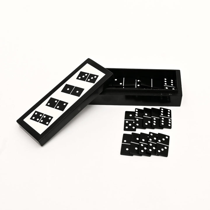 Luxury Black Resin Domino Set with MDF Storage Box