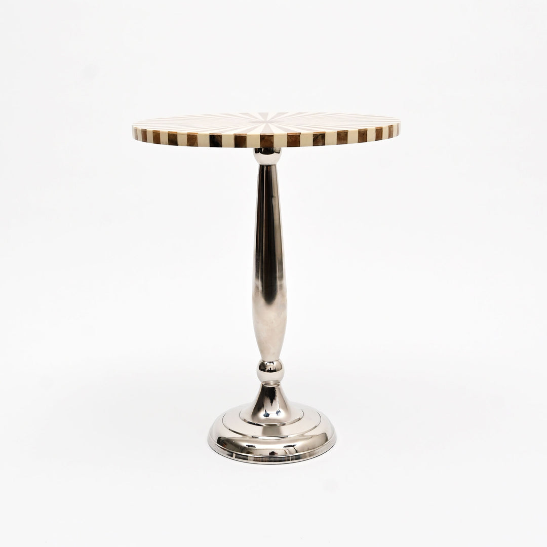 Sunburst Resin Accent Table with Nickel Polished Aluminum Base
