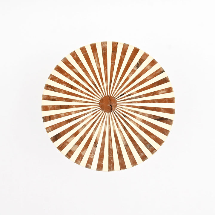 Sunburst Resin Accent Table with Nickel Polished Aluminum Base