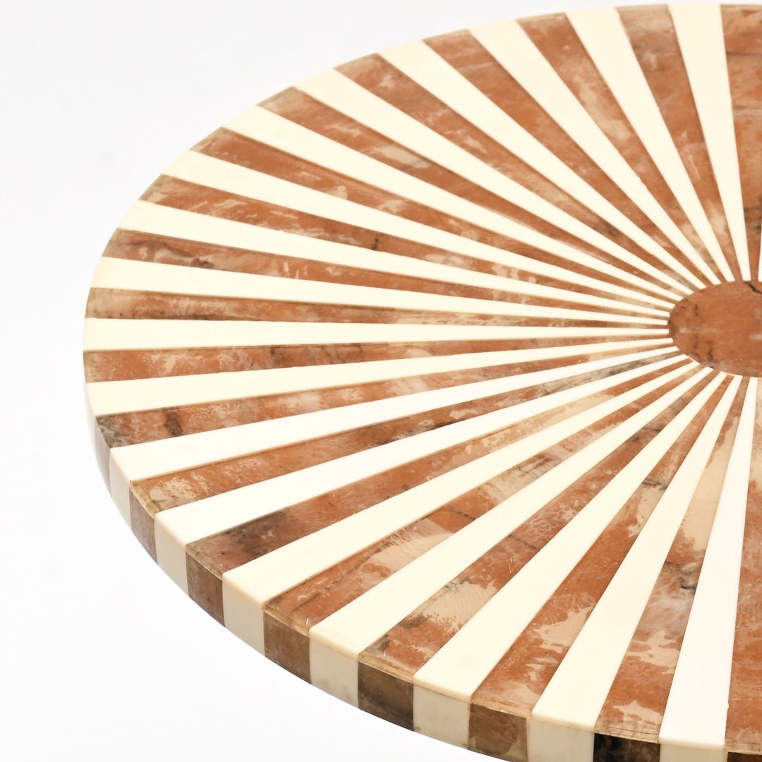 Sunburst Resin Accent Table with Nickel Polished Aluminum Base