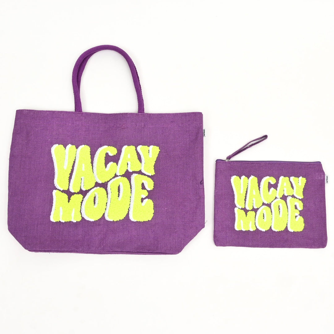 Neon Vacay Mode Beach Pouch – Chic Compact Organizer