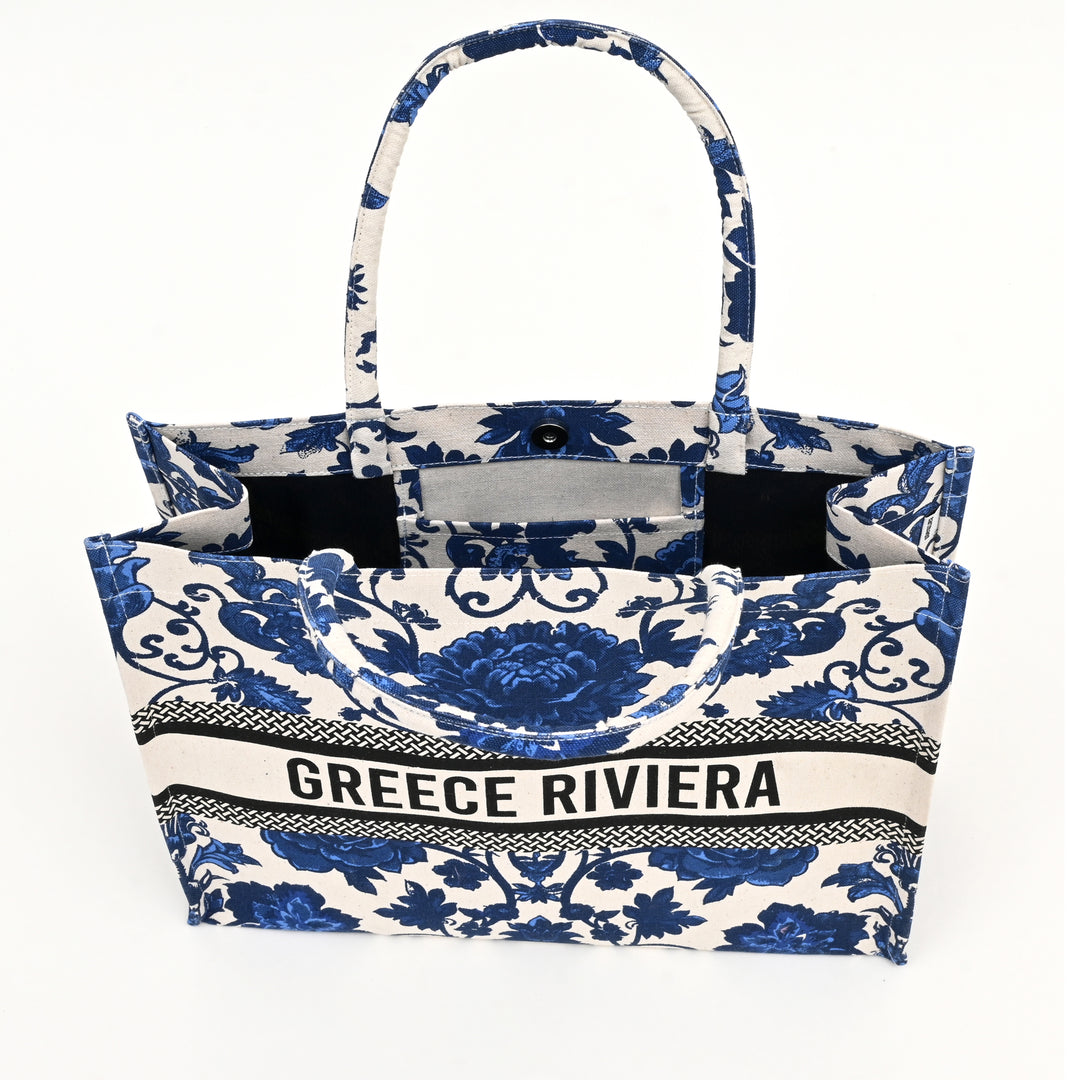 Reusable Floral Canvas Tote Bag – Cotton Shopper Bag