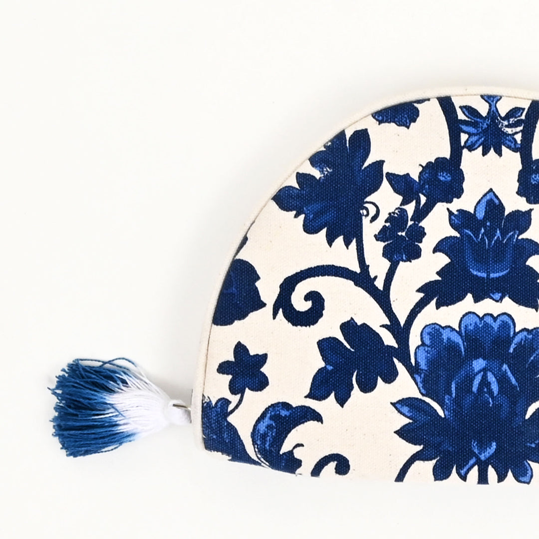 Floral Canvas Travel Case – Cotton Cosmetic & Accessory Bag